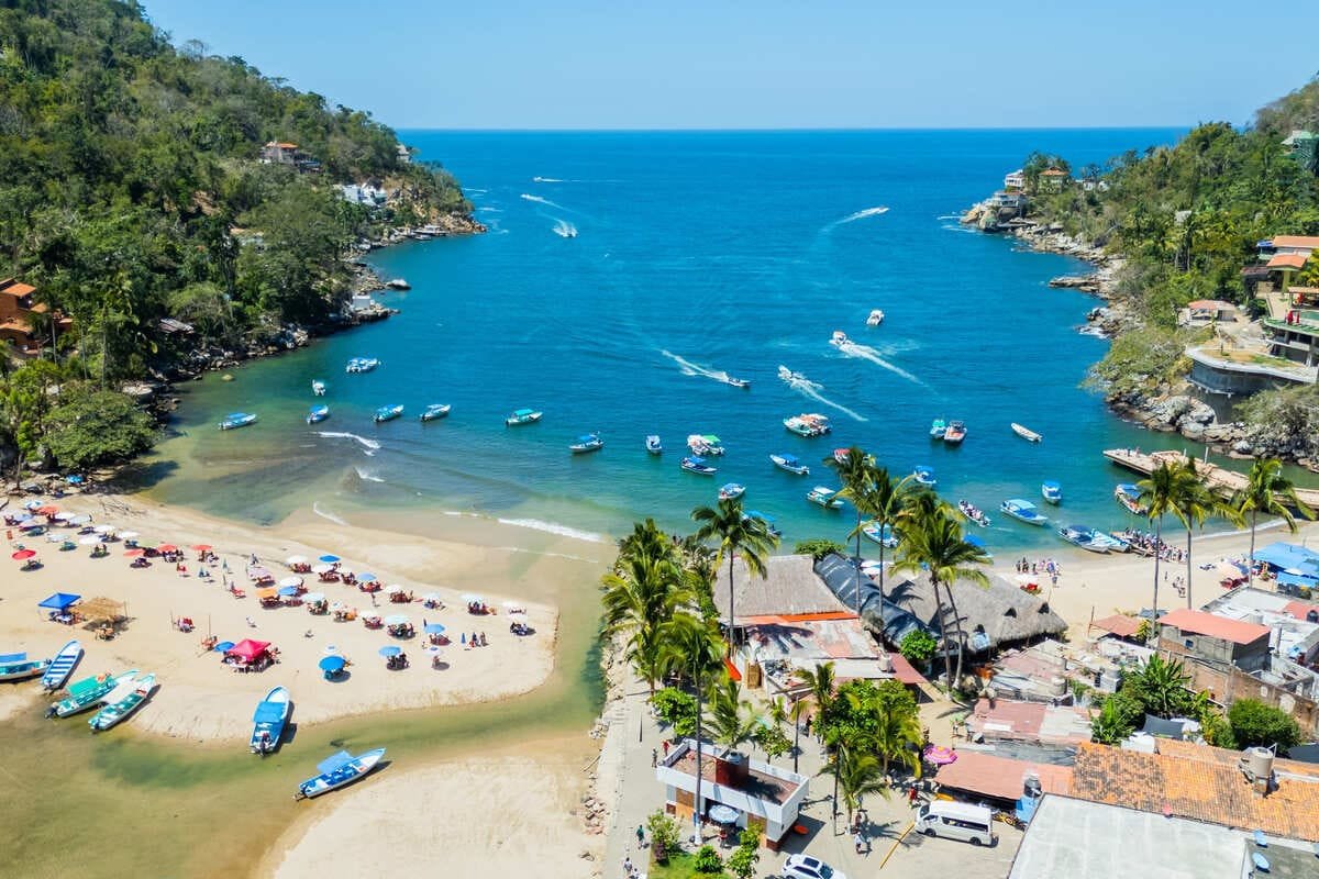 Aerial View Of A Beach In Puerto Vallarta, Jalisco