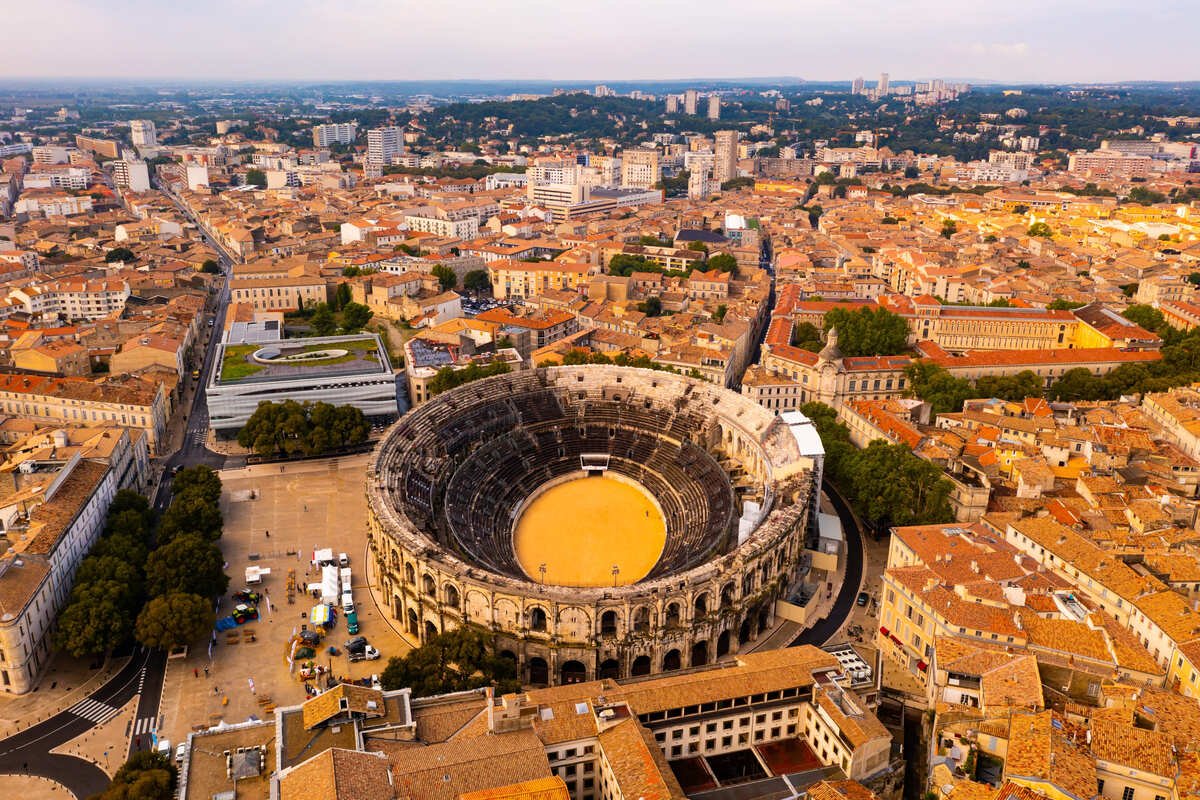 Aerial View Of Nimes, France
